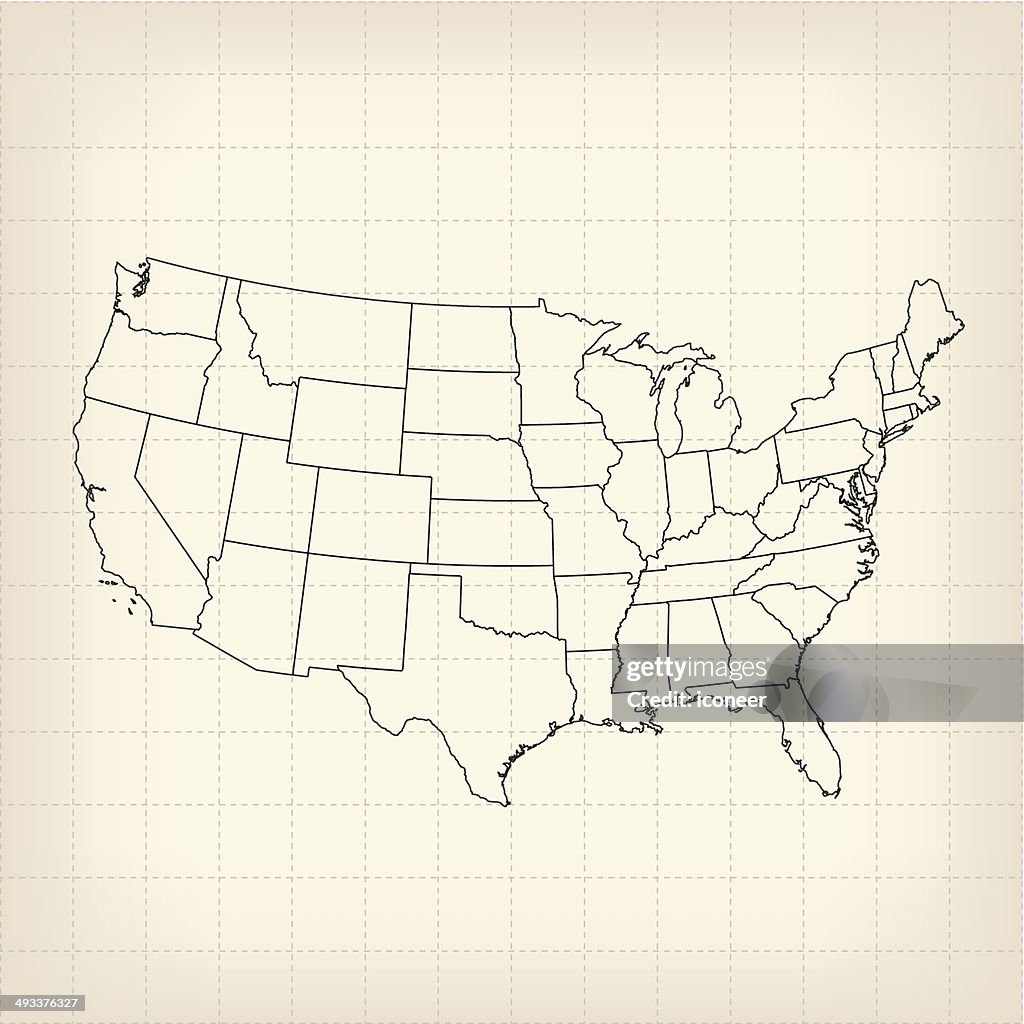 EUA mapa sketched
