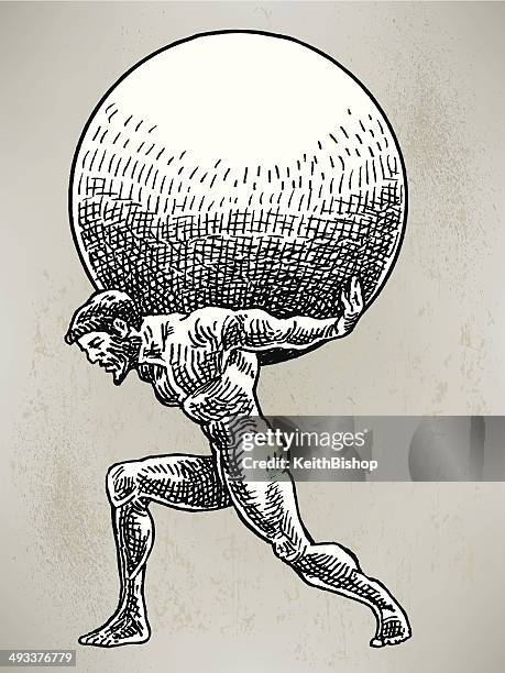 ilustraciones, imágenes clip art, dibujos animados e iconos de stock de atlas-peso del mundo - diosa