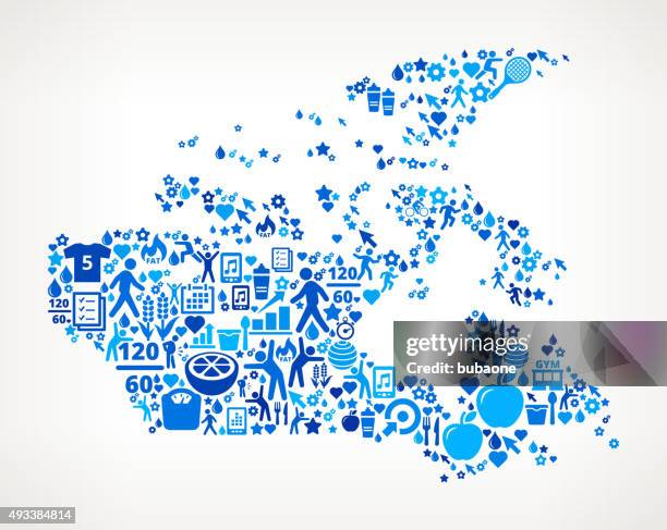 canada fitness and diet vector button pattern - seamless studio stock illustrations