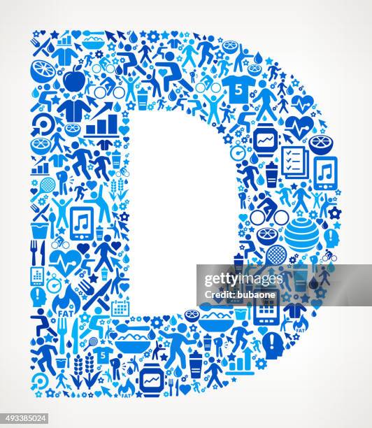 letter d fitness and diet icon pattern - d stock illustrations