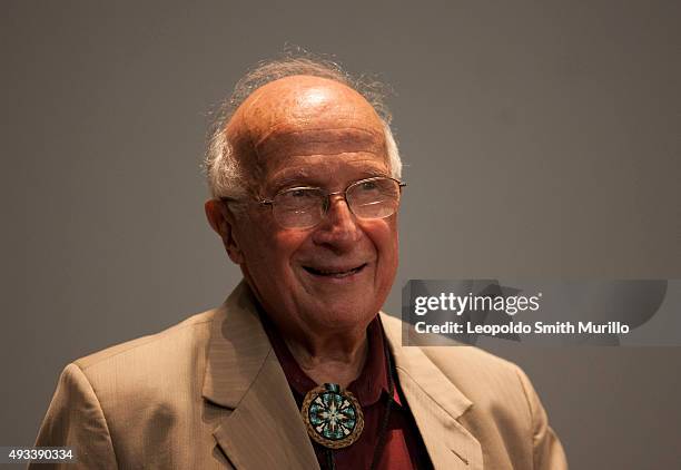 Nobel Laureate Roald Hoffmann smiles during the conference "La química del arte y el arte de la química" as part of the 43° Edition of International...