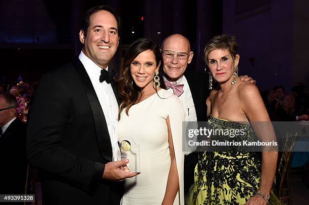 Jon Orszag, Mary Kitchen, James Carville and Mary Matalin attend Angel Ball 2015 hosted by Gabrielle's Angel Foundation at Cipriani Wall Street on...