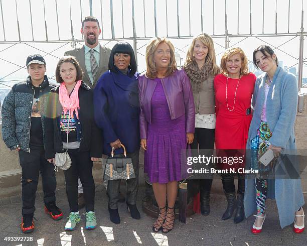 Sage Schachter, cancer survivor Emily Whitehead, Tom Whitehead, singer Patti LaBelle, philanthropist Denise Rich, Kari Whitehead, Michele Rella and...