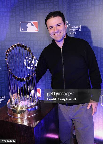 Darrell Rovell, sports business analyst, ESPN, celebrates the launch of Sheraton Hotels & Resorts, SPG and MLB's New Partnership at a special...