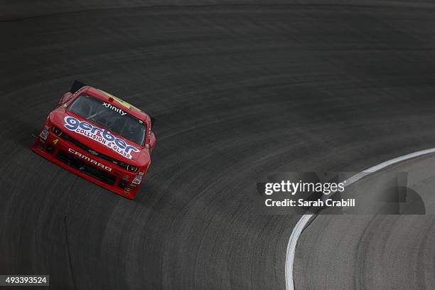 Ross Chastain, driver of the teamjdmotorsports.com Chevrolet, practices for the NASCAR Xfinity Series Furious 7 300 at Chicagoland Speedway on...