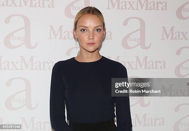 Heather Marks attends Max Mara Spring/Summer 2016 Accessories Campaign Celebration at Four Seasons Restaurant on October 19, 2015 in New York City.