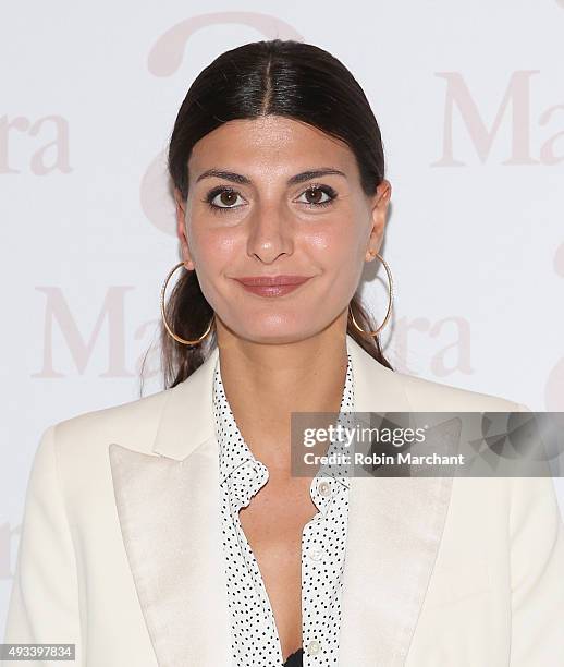 Giovanna Battaglia attends Max Mara Spring/Summer 2016 Accessories Campaign Celebration at Four Seasons Restaurant on October 19, 2015 in New York...