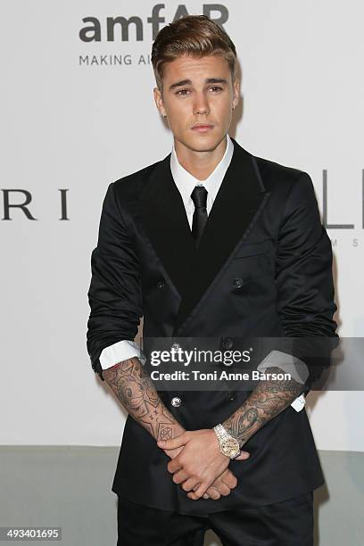 Justin Bieber attends amfAR's 21st Cinema Against AIDS Gala, Presented By WORLDVIEW, BOLD FILMS, And BVLGARI at the 67th Annual Cannes Film Festival...