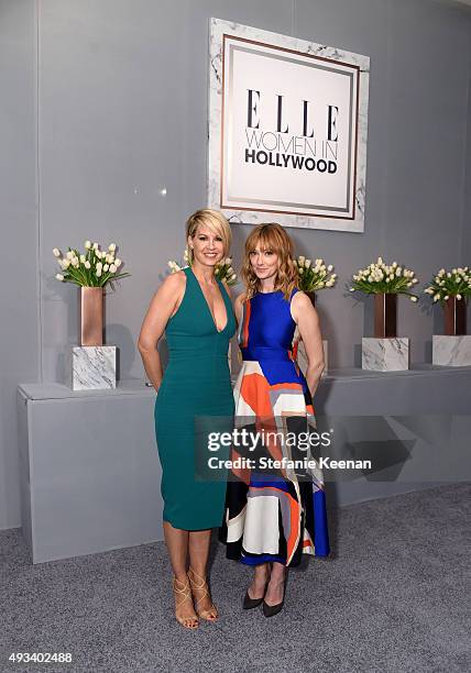 Actresses Jenna Elfman and Judy Greer attend the 22nd Annual ELLE Women in Hollywood Awards presented by Calvin Klein Collection, L’Oréal Paris, and...