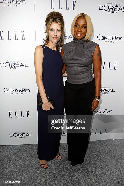 Editor-in-chief Robbie Myers and singer Mary J. Blige attend the 22nd Annual ELLE Women in Hollywood Awards presented by Calvin Klein Collection,...