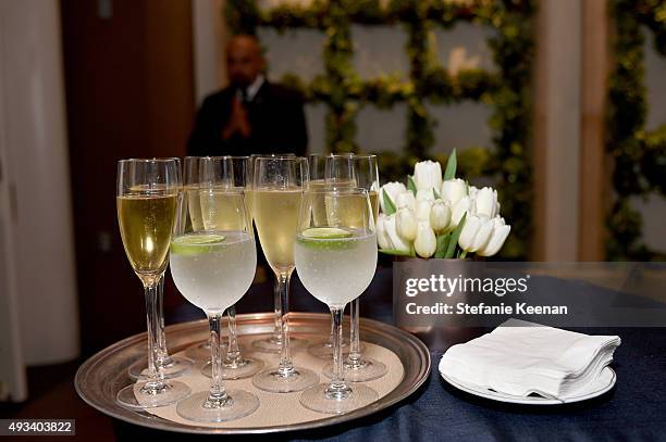 View of drinks at the 22nd Annual ELLE Women in Hollywood Awards presented by Calvin Klein Collection, L’Oréal Paris, and David Yurman at the Four...