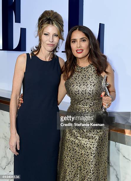 Editor-in-Chief Robbie Myers and honoree Salma Hayek attend the 22nd Annual ELLE Women in Hollywood Awards presented by Calvin Klein Collection,...