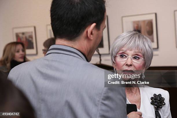 Event moderator Rita Moreno attends Gloria and Emilio Estefan In Conversation with Rita Moreno held at the 92nd Street Y on October 19, 2015 in New...