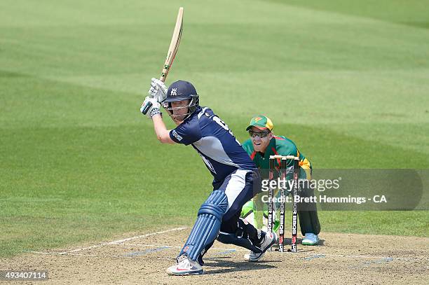 Cameron White of Victoria bats during the Matador BBQs One Day Cup match between Tasmania and Victoria at North Sydney Oval on October 20, 2015 in...