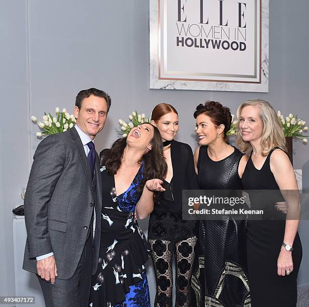 Actors Tony Goldwyn, Katie Lowes, Darby Stanchfield, and Bellamy Young and producer Betsy Beers attend the 22nd Annual ELLE Women in Hollywood Awards...