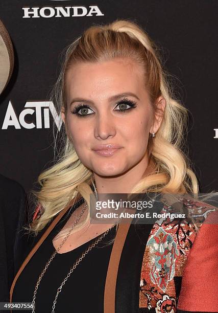 Singer Ashlee Simpson attends the Guitar Hero Live Launch Party at YouTube Space LA on October 19, 2015 in Los Angeles, California.
