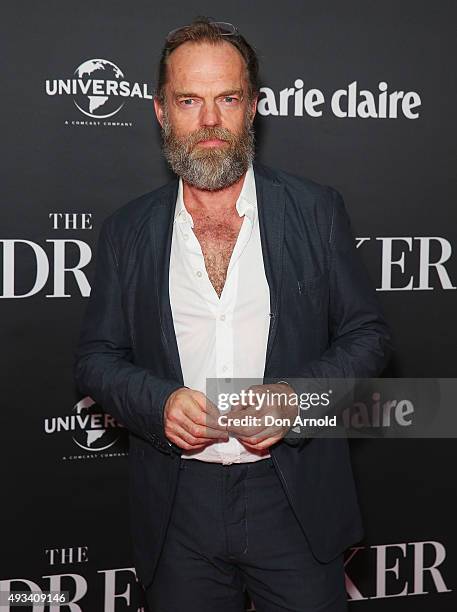 Hugo Weaving arrives ahead of the red carpet screening of 'The Dressmaker' on October 20, 2015 in Sydney, Australia.