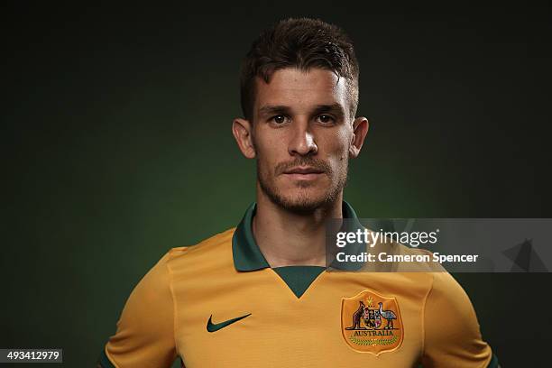 Dario Vidosic of the Socceroos poses during an Australian Socceroos portrait session at the Intercontinental on May 23, 2014 in Sydney, Australia.