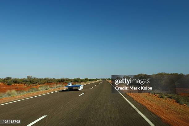 Tokai Challenger of Tokai University Japan races in the Challenger Class during day three of the 2015 World Solar Challenge on October 20, 2015...