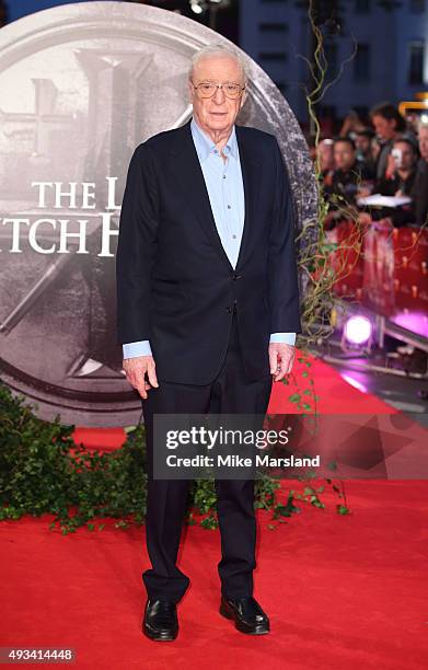 Michael Caine attends the UK Premiere of "The Last Witch Hunter" at Empire Leicester Square on October 19, 2015 in London, England.