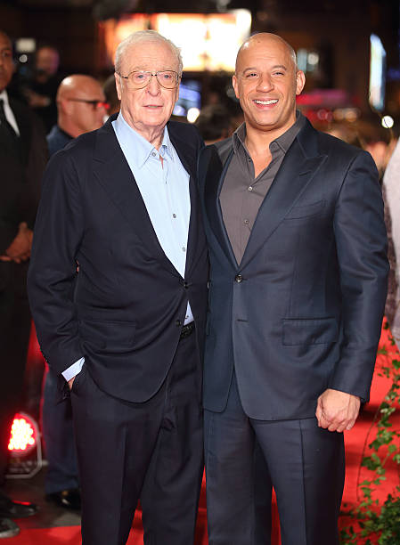 Michael Caine and Vin Diesel attend the UK Premiere of "The Last Witch Hunter" at Empire Leicester Square on October 19, 2015 in London, England.