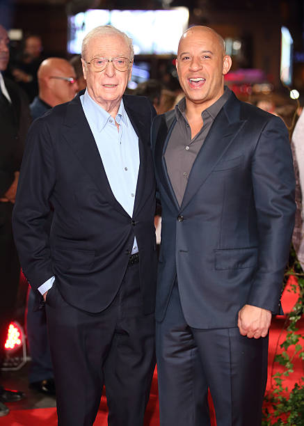 Michael Caine and Vin Diesel attend the UK Premiere of "The Last Witch Hunter" at Empire Leicester Square on October 19, 2015 in London, England.