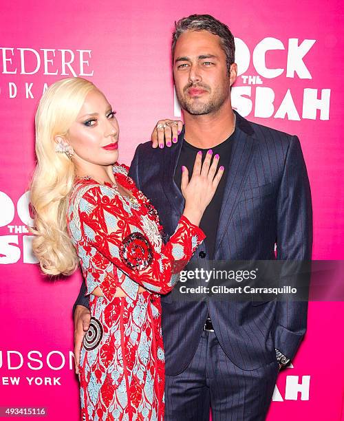 Singer Lady Gaga and actor Taylor Kinney attend the 'Rock The Kasbah' New York Premiere at AMC Loews Lincoln Square on October 19, 2015 in New York...