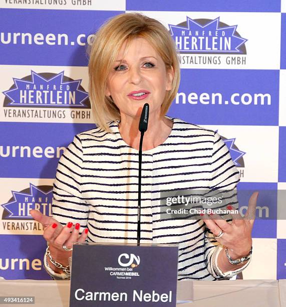 Carmen Nebel at the 'Willkommen bei Carmen Nebel' Tour - Press Conference on October 20, 2015 in Berlin, Germany.