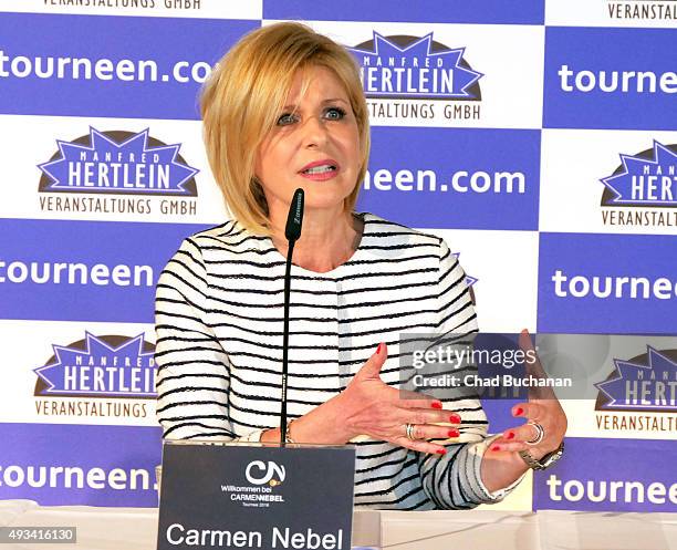 Carmen Nebel at the 'Willkommen bei Carmen Nebel' Tour - Press Conference on October 20, 2015 in Berlin, Germany.