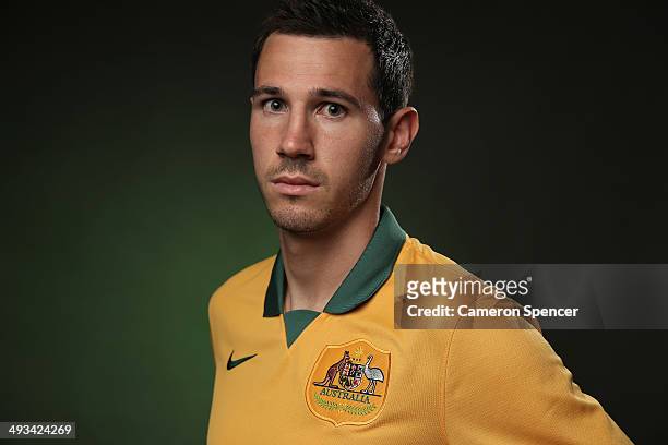 Ryan McGowan of the Socceroos poses during an Australian Socceroos portrait session at the Intercontinental on May 23, 2014 in Sydney, Australia.