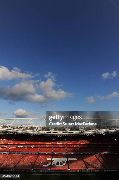 General view of Emirates stadium before the UEFA Champions League match between Arsenal and Bayern Munchen on October 20, 2015 in London, United...