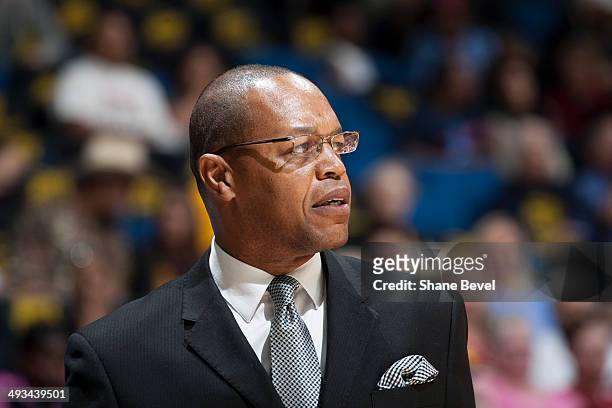 Head coach Fred Williams of the Tulsa Shock during the WNBA game on May 23, 2014 at the BOK Center in Tulsa, Oklahoma. NOTE TO USER: User expressly...