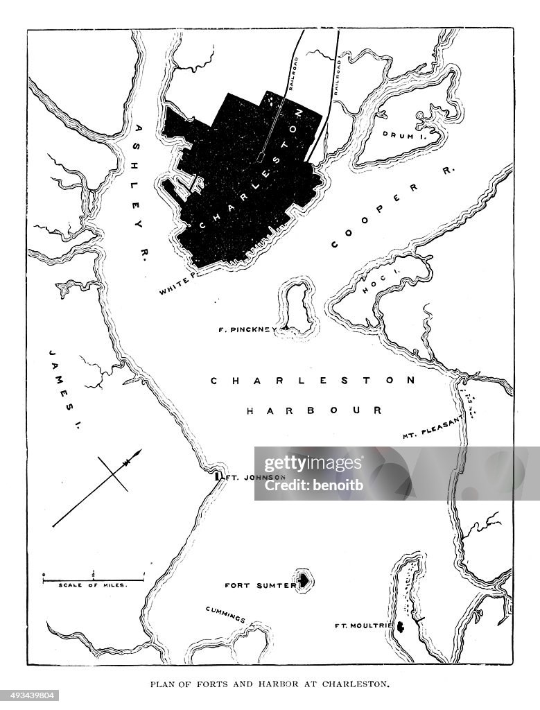 Plan of Forts and Harbor at Charleston South Carolina