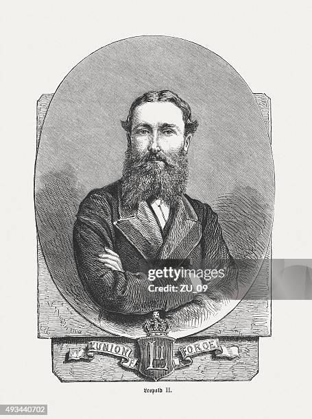 leopold ii of belgium (1835 - 1909), published in 1871 - 2015 1909 stock illustrations