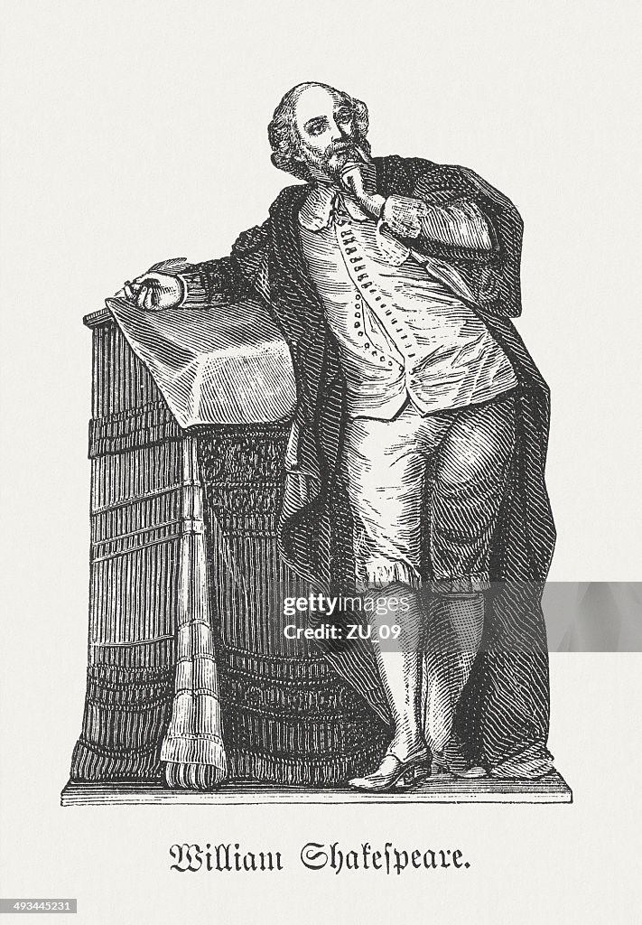 William Shakespeare (1564-1616), English playwright, wood engraving, published in 1881