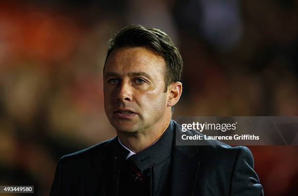 Dougie Freedman of Nottingham Forest looks on during the Sky Bet Championship match between Nottingham Forest and Burnley at City Ground on October...