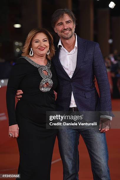 Monica Setta and Beppe Convertini attend a red carpet for 'Ville-Marie' during the 10th Rome Film Fest on October 20, 2015 in Rome, Italy.