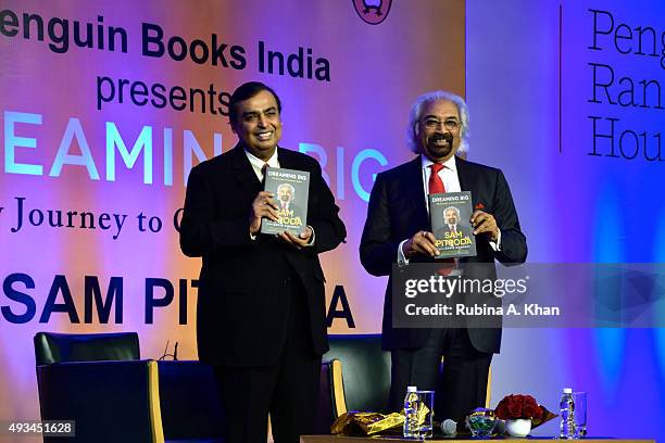 Mukesh Ambani, Chairman & Managing Director of Reliance released telecom inventor and global entrepreneur, Sam Pitroda's autobiography, Dreaming Big:...