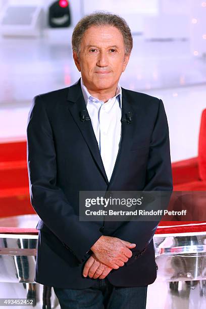 Michel Drucker presents the 'Vivement Dimanche' French TV Show at Pavillon Gabriel on October 20, 2015 in Paris, France.