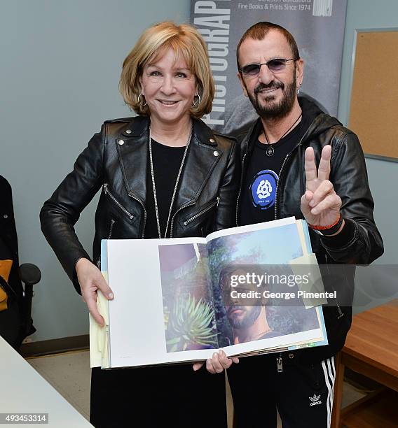 Of Indigo Heather Reisman and Ringo Starr launch the New Book "Photograph" at Indigo Manulife Centre on October 20, 2015 in Toronto, Canada.