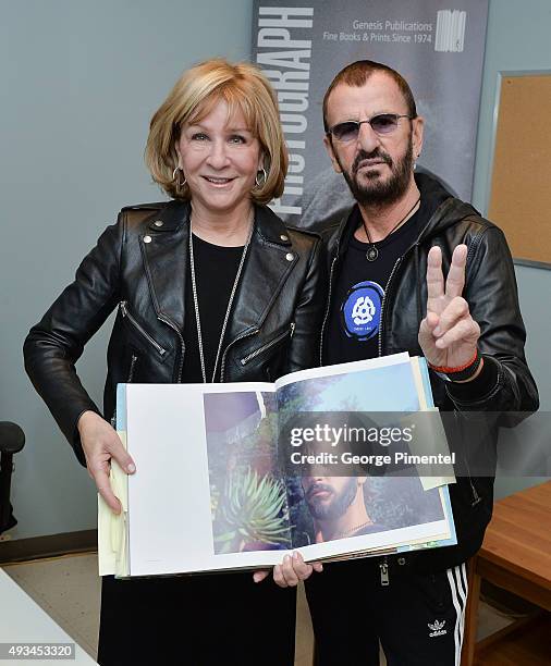 Of Indigo Heather Reisman and Ringo Starr launch the New Book "Photograph" at Indigo Manulife Centre on October 20, 2015 in Toronto, Canada.