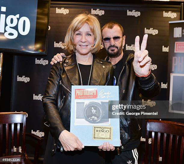 Of Indigo Heather Reisman and Ringo Starr launch the New Book "Photograph" at Indigo Manulife Centre on October 20, 2015 in Toronto, Canada.