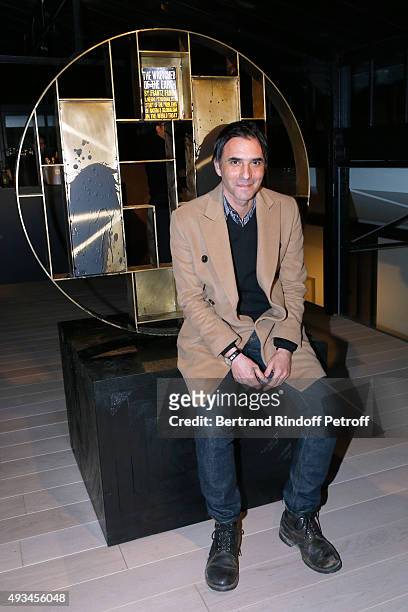 Writer Samuel Benchetrit attends the 'New American Art', Exhibition of Artists Matthew Day Jackson and Rashid Johnson, Opening Cocktail at Studio des...