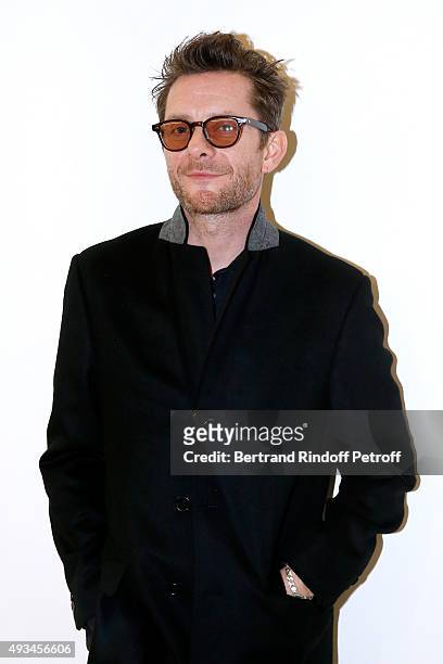 Musician Jamie Hewlett attends the 'New American Art', Exhibition of Artists Matthew Day Jackson and Rashid Johnson, Opening Cocktail at Studio des...