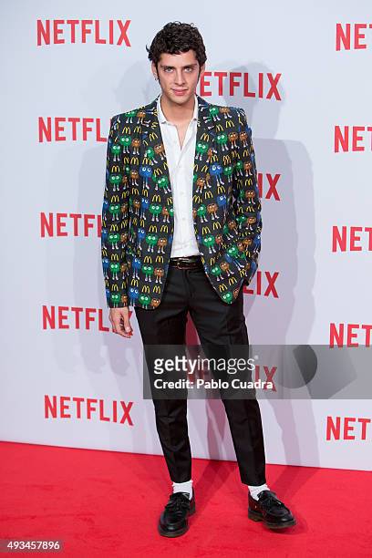 Actor Eduardo Casanova attends Netflix presentation Red Carpet at 'Matadero' on October 20, 2015 in Madrid, Spain.