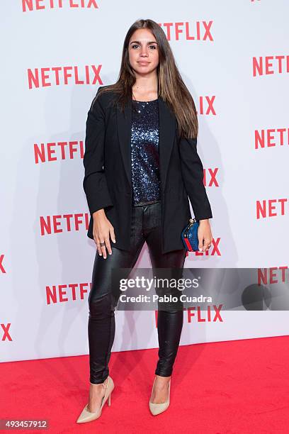 Actress Elena Furiase attends Netflix presentation Red Carpet at 'Matadero' on October 20, 2015 in Madrid, Spain.