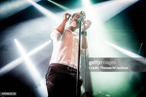 Tom Smith of Editors performs onstage at O2 Academy, Newcastle on October 20, 2015 in Newcastle upon Tyne, England.