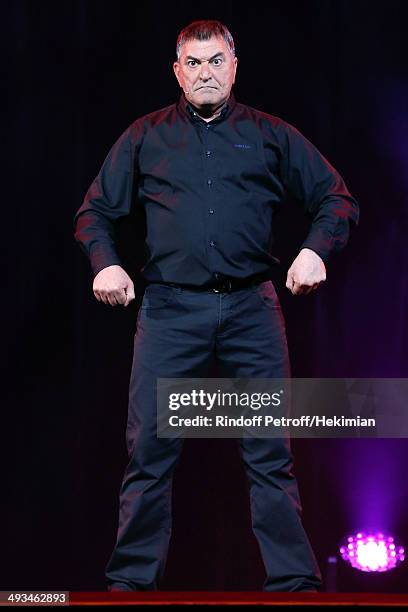 Humorist Jean-Marie Bigard performs in his One Man Show 'Bigard Fete Ses 60 Ans' at Le Grand Rex on May 23, 2014 in Paris, France.