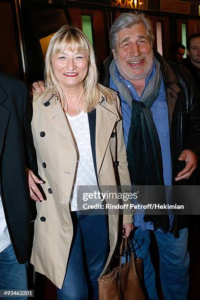 Christine Bravo and Jean-Pierre Castaldi attend the 'Bigard Fete Ses 60 Ans' One Man Show at Le Grand Rex on May 23, 2014 in Paris, France.