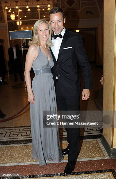 Kai Pflaume and his wife Ilke attend the 'Bayerischer Fernsehpreis 2014' at Prinzregententheater on May 23, 2014 in Munich, Germany.